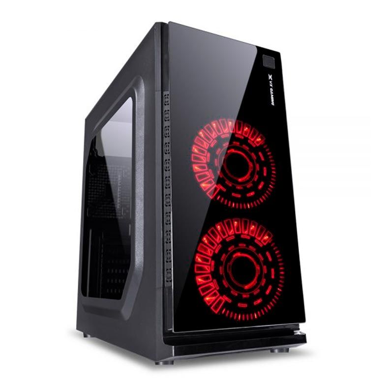 Gabinete Vinik VX Gaming Crater Lateral Acrilico Preto LED Vermelho, 29834