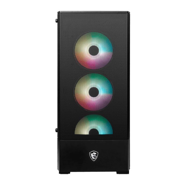 Gabinete Gamer MSI MAG 112R, ARGB, Mid-Tower, Lateral de Vidro, Com 4 Fans, Preto, 306-7G16X23-809