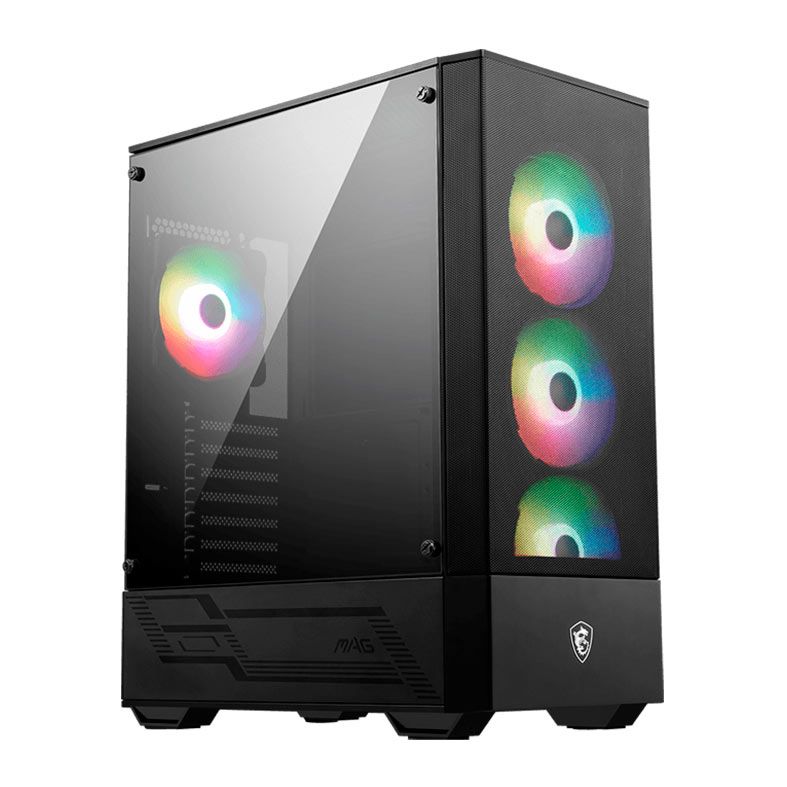 Gabinete Gamer MSI MAG 112R, ARGB, Mid-Tower, Lateral de Vidro, Com 4 Fans, Preto, 306-7G16X23-809