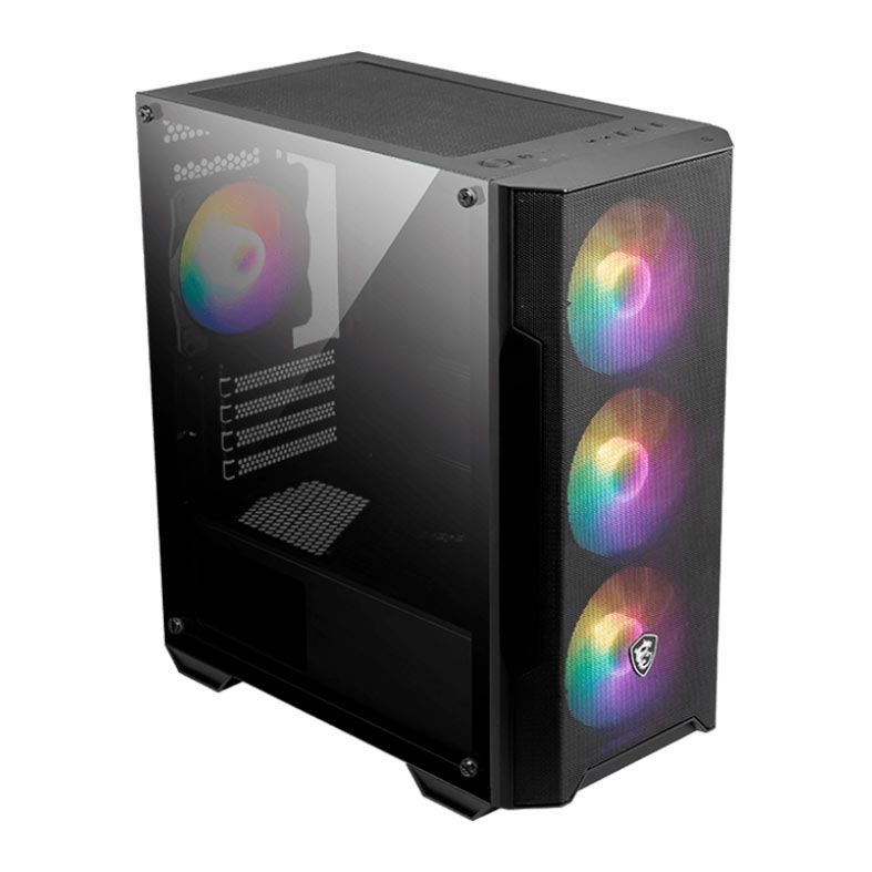 Gabinete Gamer MSI MAG Forge M100A, RGB, Mid-Tower, Lateral de Acrilico, Com 4 Fans, Preto, 306-7G20A21-809