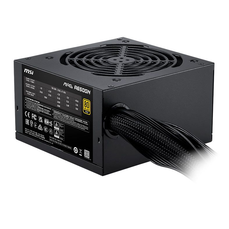OPENBOX Fonte MSI Mag A650GN II, 650W, 80 Plus Gold, ATX 3.1, Preto, 306-7ZPBZ23-CE0