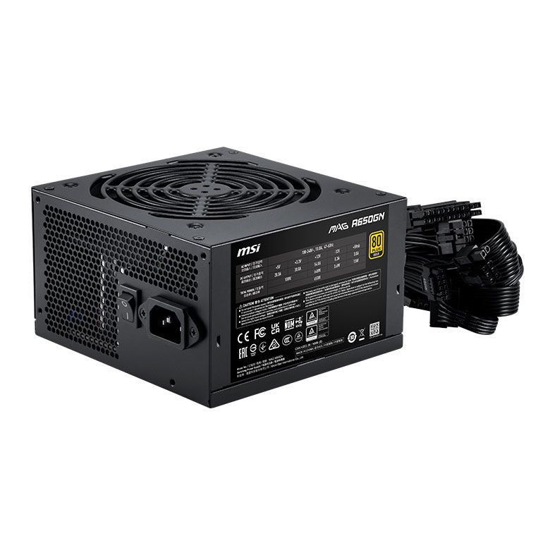 OPENBOX Fonte MSI Mag A650GN II, 650W, 80 Plus Gold, ATX 3.1, Preto, 306-7ZPBZ23-CE0