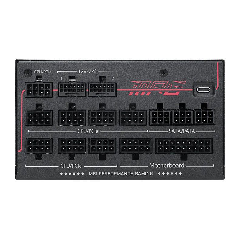 Fonte MSI MPG AI1600TS, 1600W, Full Modular, ATX 3.1, PCIe 5.1, 80 Plus Titanium, Preto, 306-7ZPUA19-CE0