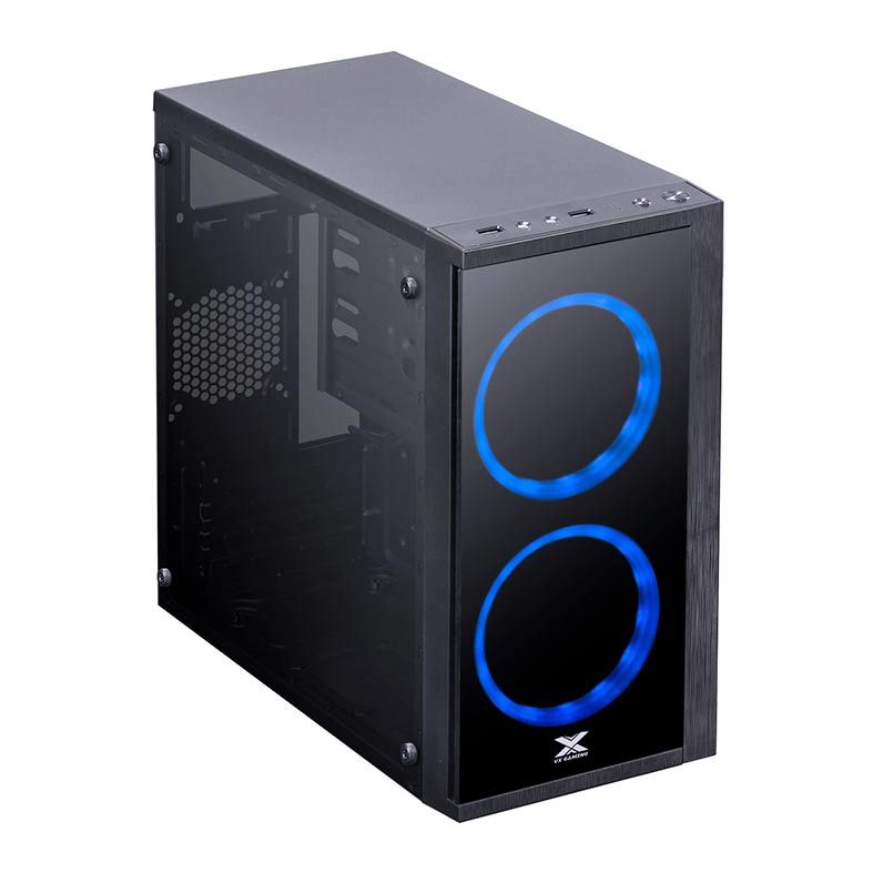 Gabinete Vinik VX Gaming Aries Preto LED Azul Lateral Acrilico, 30711