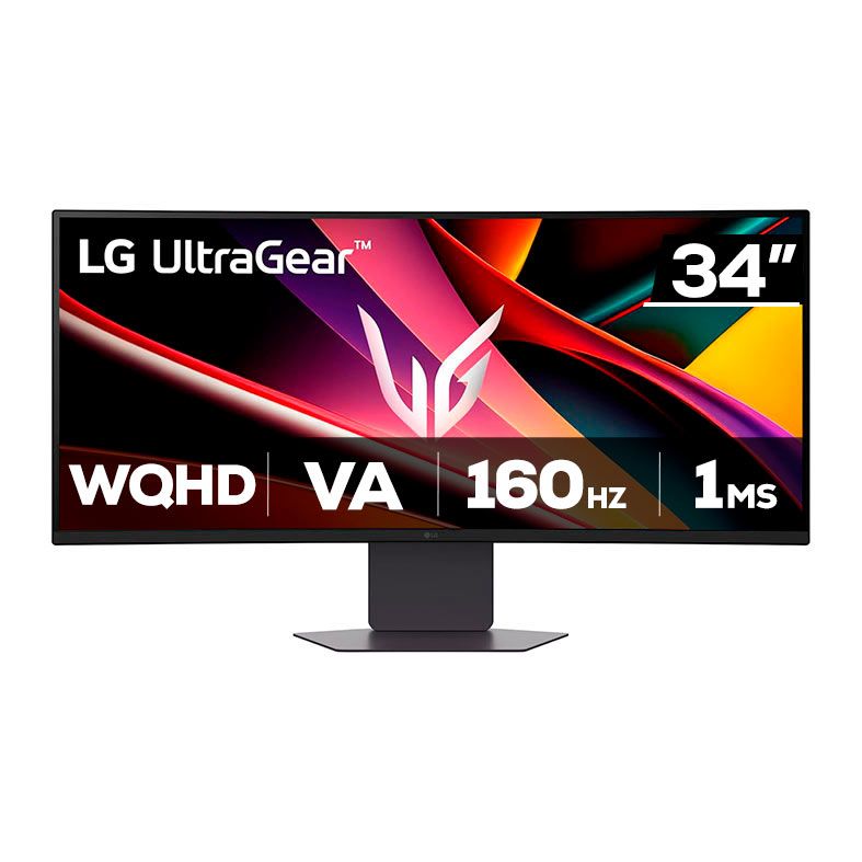 Monitor Gamer LG UltraGear, 34 Pol, VA, Curvo, WQHD, 1ms, 160Hz, FreeSync, HDMI/DP, 34G600A-B