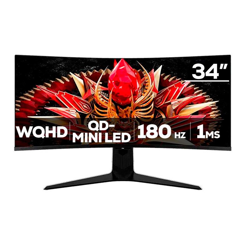 TCL 34R83Q QD Mini LED 34インチ モニター Monitor Gamer TCL 34R83Q, 34 Pol, QD-Mini LED, WQHD, 1ms, 180Hz