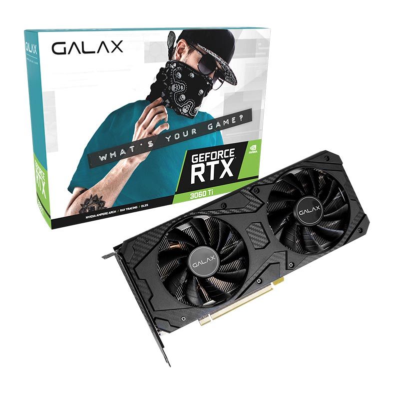 Placa de Video Galax Geforce RTX 3060 Ti 1-Click OC, LHR, 8GB, GDDR6, 256-Bit, 36ISL6MD1VQW-NAC