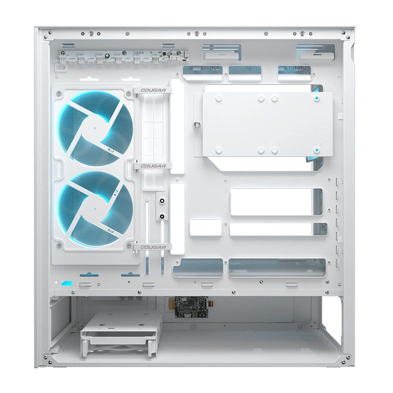 Gabinete Gamer Cougar CFV235 Vision, RGB, Mid Tower, Lateral de Vidro, Com 2 Fans, Branco, 382DA40.0004