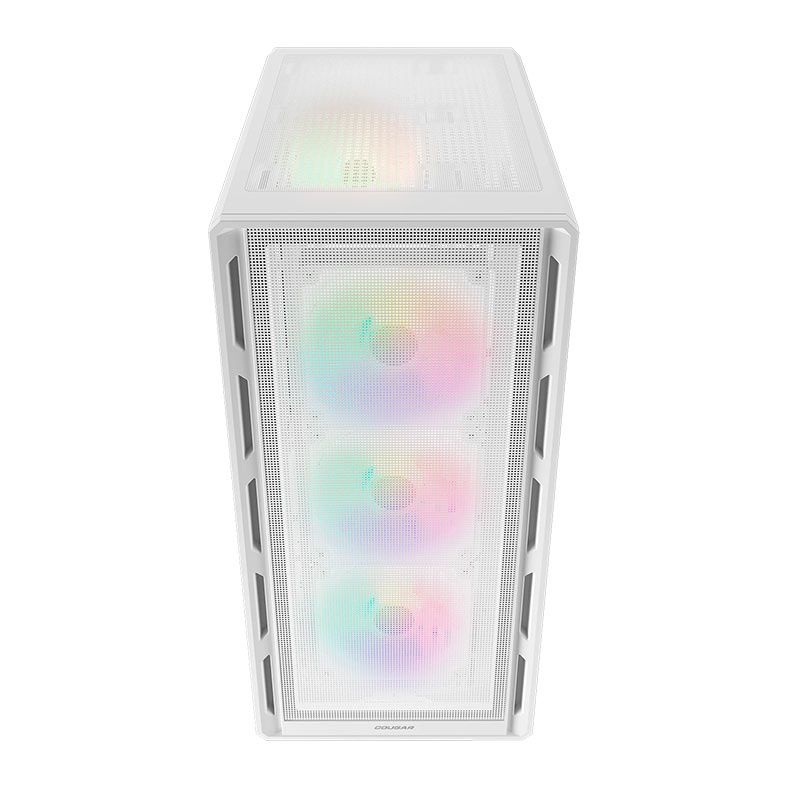 Gabinete Gamer Cougar Airface Pure, RGB, Mid-Tower, Lateral de Vidro, Com 3 Fans, Branco, 382GA50.0002