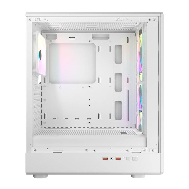 Gabinete Gamer Cougar Airface Pure, RGB, Mid-Tower, Lateral de Vidro, Com 3 Fans, Branco, 382GA50.0002