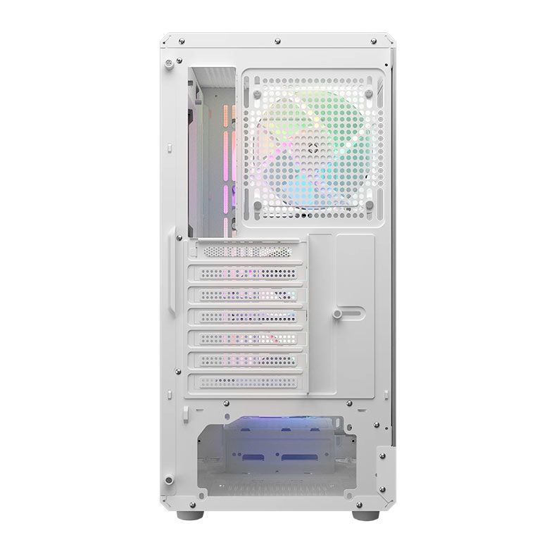 Gabinete Gamer Cougar Airface Pure, RGB, Mid-Tower, Lateral de Vidro, Com 3 Fans, Branco, 382GA50.0002