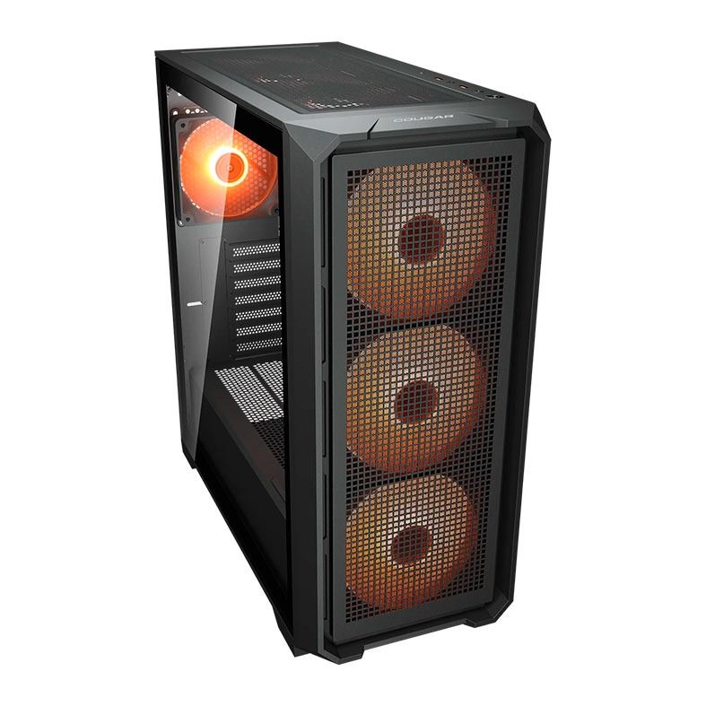 Gabinete Gamer Cougar MX600 Air Pro, ARGB, Midi Tower, Lateral de Vidro, com 6 Fans, Preto, 382SC90.0003