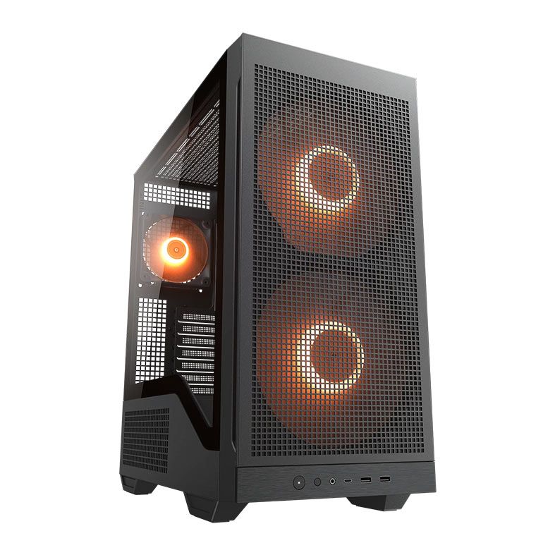 Gabinete Cougar MX600 Max, ARGB, Mid-Tower, Lateral Vidro, Com 3 Fans, Preto, 382ZA50.0001