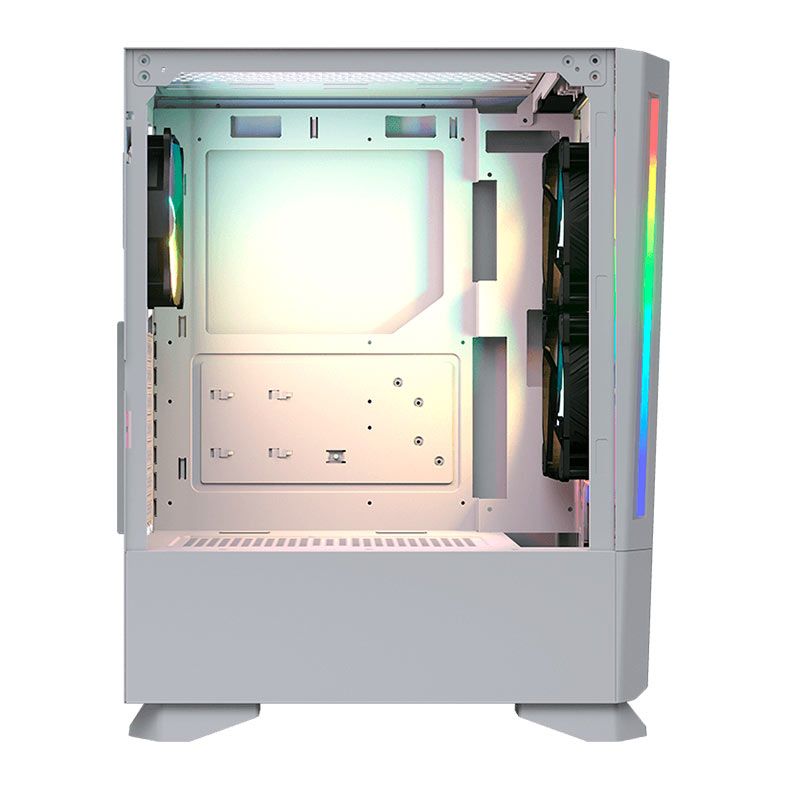 Gabinete Gamer Cougar MX430 Air RGB, Mid-Tower, Lateral de Vidro, Com 3 Fans, Branco, 3851C60.0002