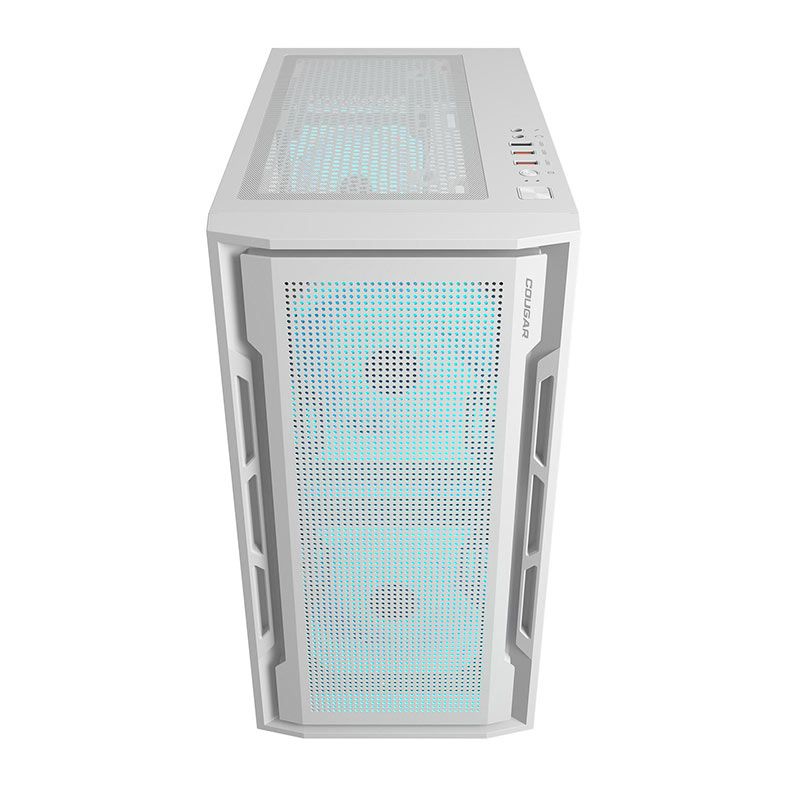 Gabinete Gamer Cougar Uniface Mini RGB, Mini-Tower, Lateral de Vidro, Com 3 Fans, Branco, 3855C90.0004