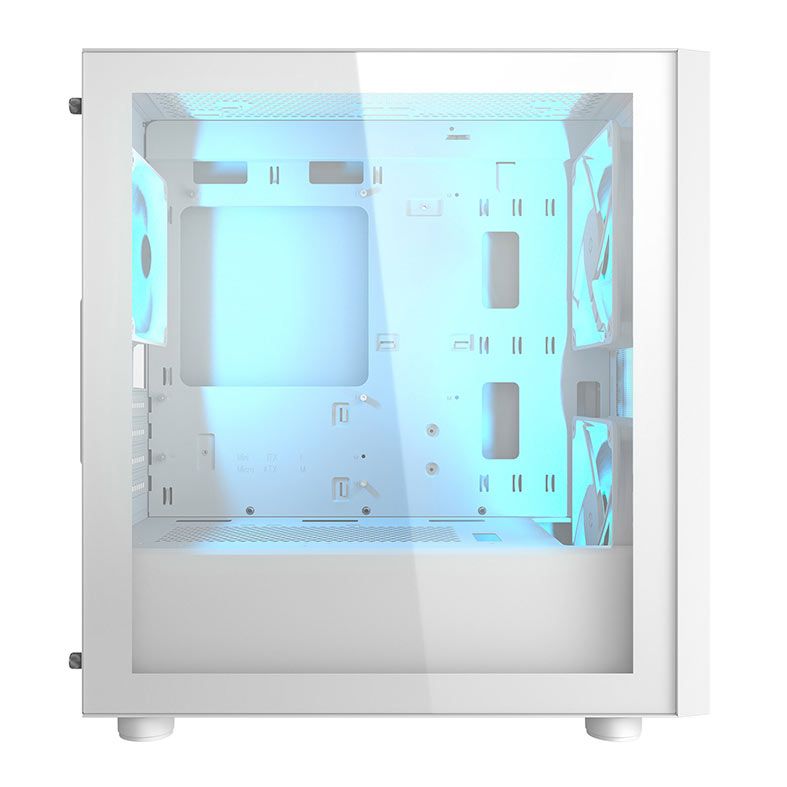 Gabinete Gamer Cougar Uniface Mini RGB, Mini-Tower, Lateral de Vidro, Com 3 Fans, Branco, 3855C90.0004