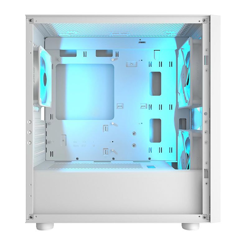 Gabinete Gamer Cougar Uniface Mini RGB, Mini-Tower, Lateral de Vidro, Com 3 Fans, Branco, 3855C90.0004