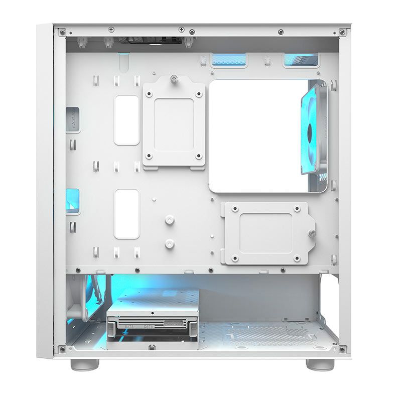 Gabinete Gamer Cougar Uniface Mini RGB, Mini-Tower, Lateral de Vidro, Com 3 Fans, Branco, 3855C90.0004