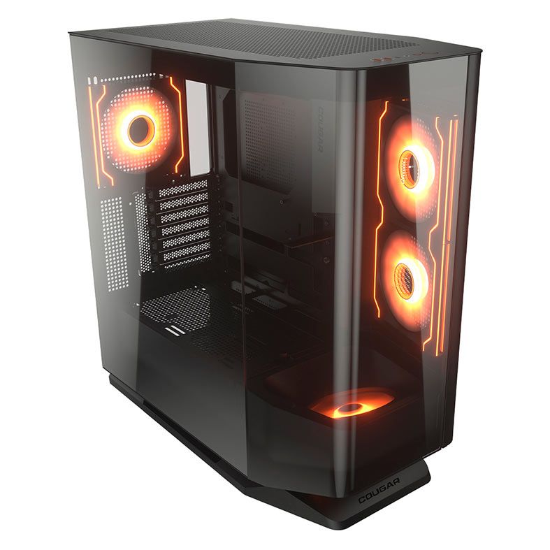 Gabinete Gamer Cougar FV270 RGB, Mid-Tower, Lateral de Vidro, Com 4 Fans, Preto, 3858M60.0005