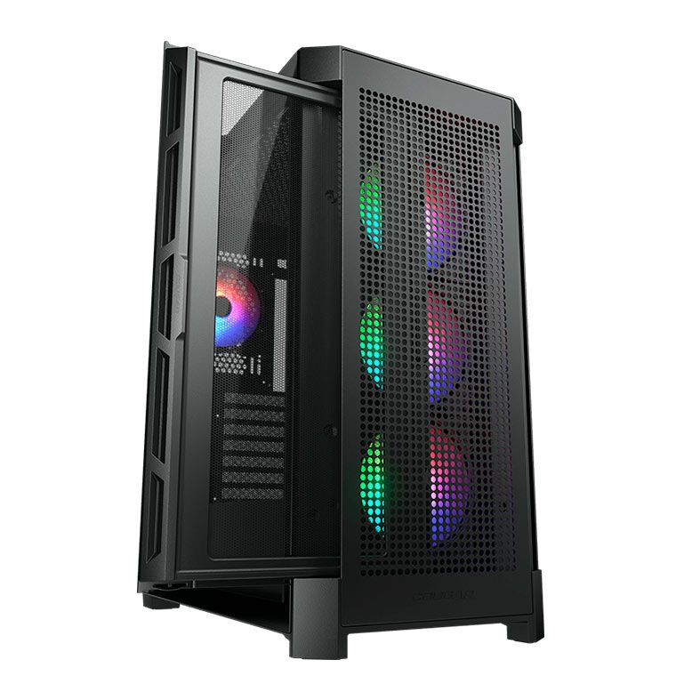 Gabinete Gamer Cougar DuoFace Pro RGB, Mid-Tower, Lateral de Vidro, Com 4 Fans, Preto, 385AD10.0001