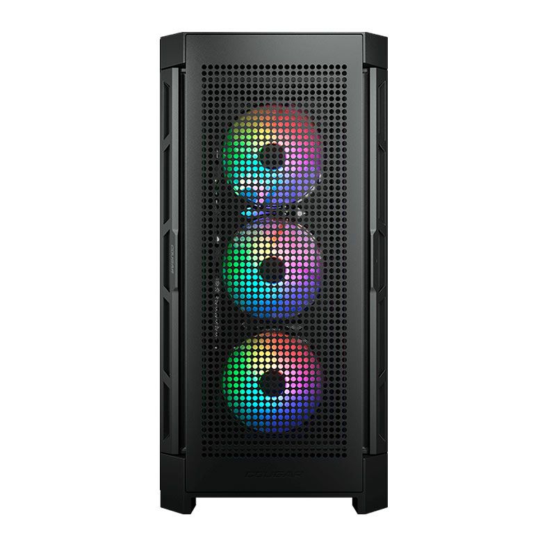 Gabinete Gamer Cougar DuoFace Pro RGB, Mid-Tower, Lateral de Vidro, Com 4 Fans, Preto, 385AD10.0001