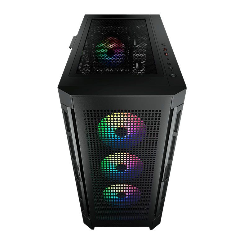 Gabinete Gamer Cougar DuoFace Pro RGB, Mid-Tower, Lateral de Vidro, Com 4 Fans, Preto, 385AD10.0001
