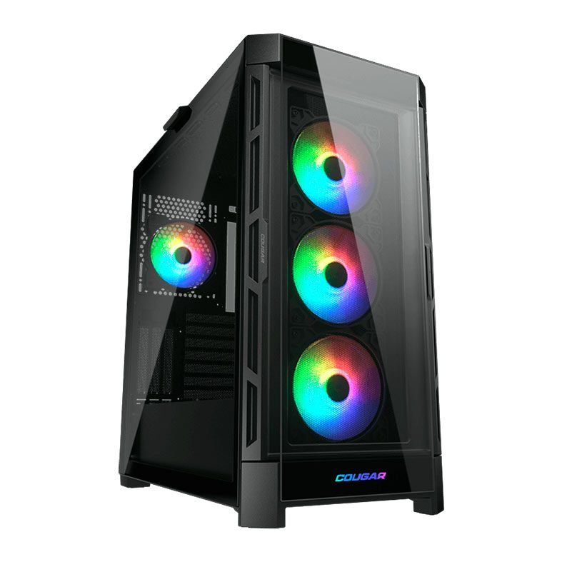 Gabinete Gamer Cougar DuoFace Pro RGB, Mid-Tower, Lateral de Vidro, Com 4 Fans, Preto, 385AD10.0001