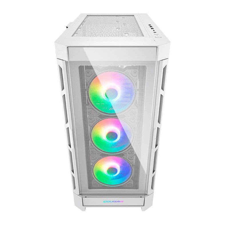 Gabinete Gamer Cougar DuoFace Pro RGB, Mid-Tower, Lateral de Vidro, Com 4 Fans, Branco, 385AD10.0002