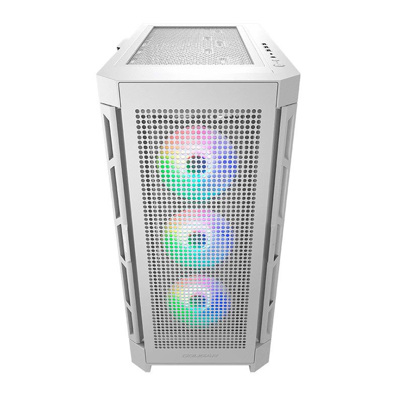 Gabinete Gamer Cougar DuoFace Pro RGB, Mid-Tower, Lateral de Vidro, Com 4 Fans, Branco, 385AD10.0002
