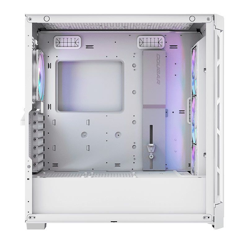 Gabinete Gamer Cougar DuoFace Pro RGB, Mid-Tower, Lateral de Vidro, Com 4 Fans, Branco, 385AD10.0002