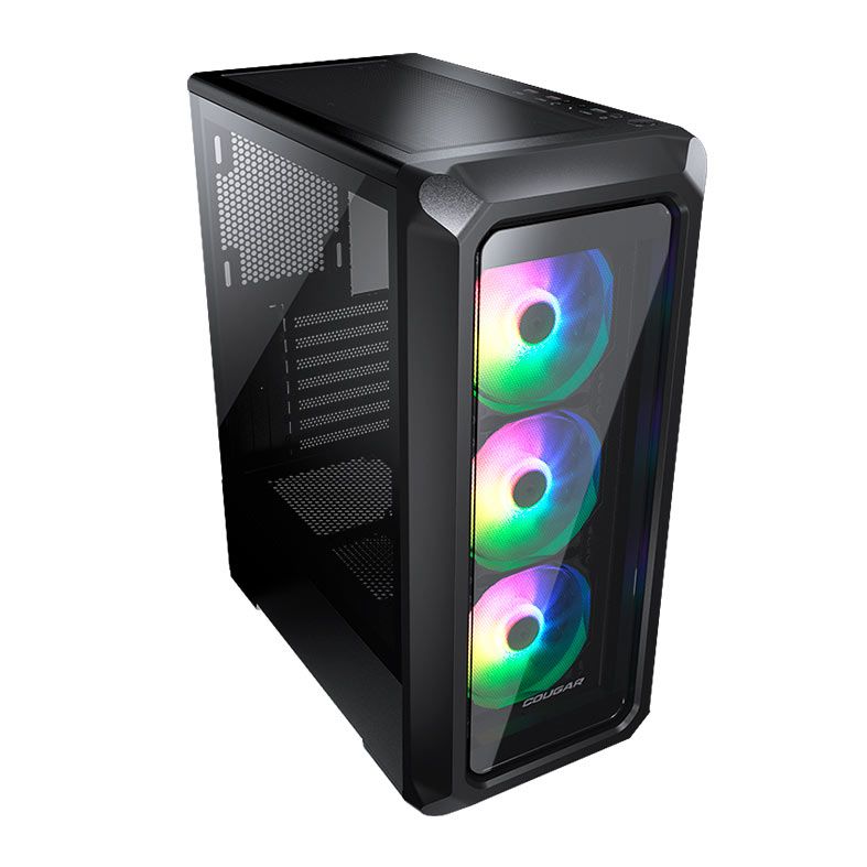 Gabinete Gamer Cougar Archon 2 RGB, Mid-Tower, Lateral de Vidro, Com 3 Fans, Preto, 385CC50.0003