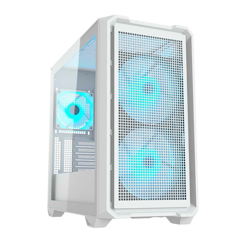Gabinete Gamer Cougar MX600 Mini RGB, Mini-Tower, Lateral de Vidro, Com 3 Fans, Branco, 385GC90.0002