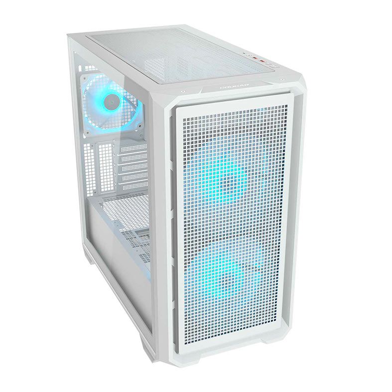 Gabinete Gamer Cougar MX600 Mini RGB, Mini-Tower, Lateral de Vidro, Com 3 Fans, Branco, 385GC90.0002