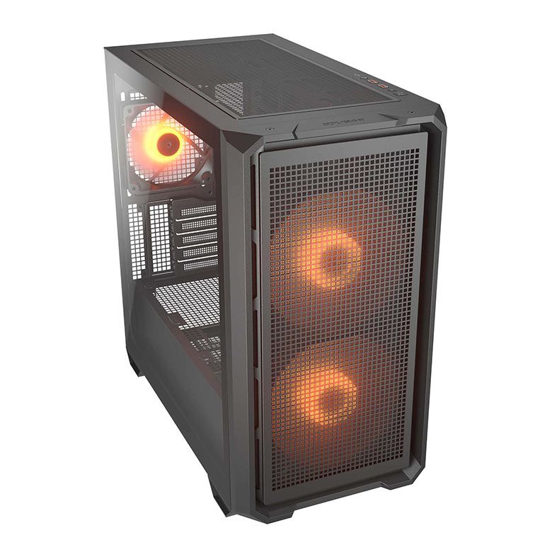 Gabinete Gamer Cougar MX600 Mini RGB, Mini-Tower, Lateral de Vidro, Com 3 Fans, Preto, 385GC90.0001