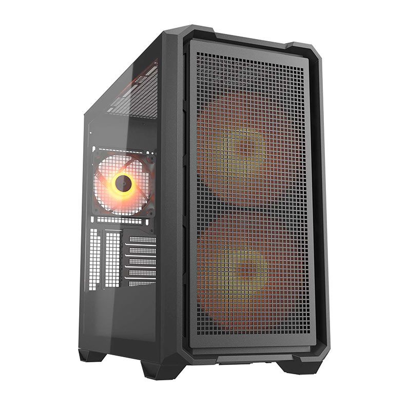 Gabinete Gamer Cougar MX600 Mini RGB, Mini-Tower, Lateral de Vidro, Com 3 Fans, Preto, 385GC90.0001