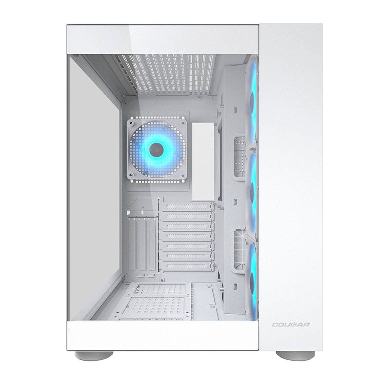 Gabinete Gamer Cougar FV150, RGB, Mid-Tower, Lateral de Vidro, Com 4 Fans, Branco, 385KA10.0002