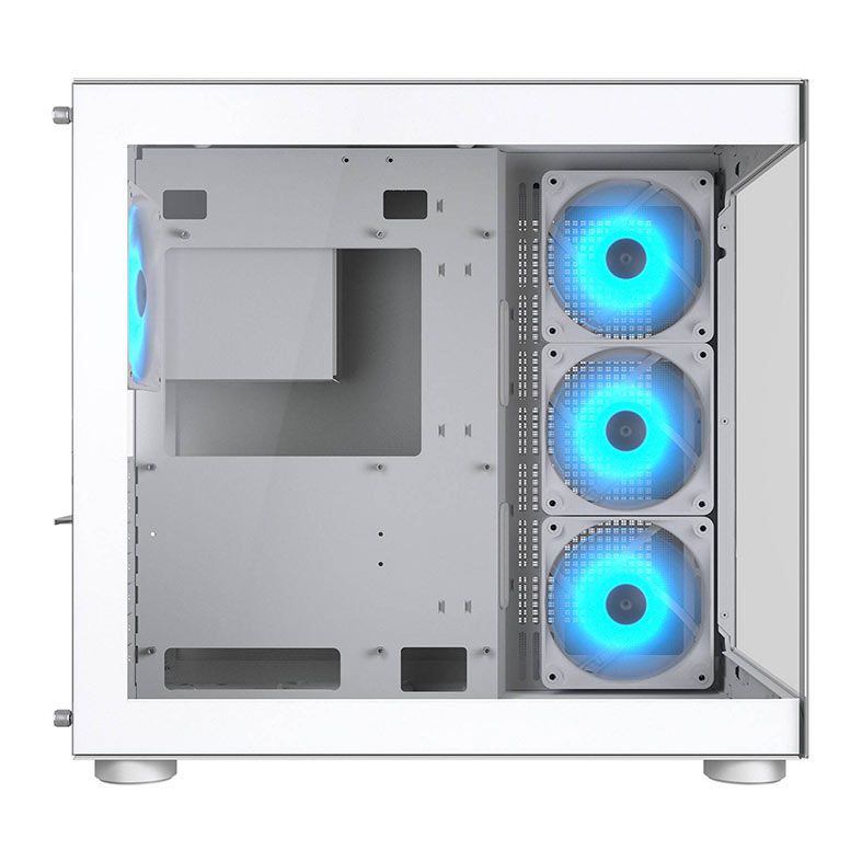 Gabinete Gamer Cougar FV150, RGB, Mid-Tower, Lateral de Vidro, Com 4 Fans, Branco, 385KA10.0002