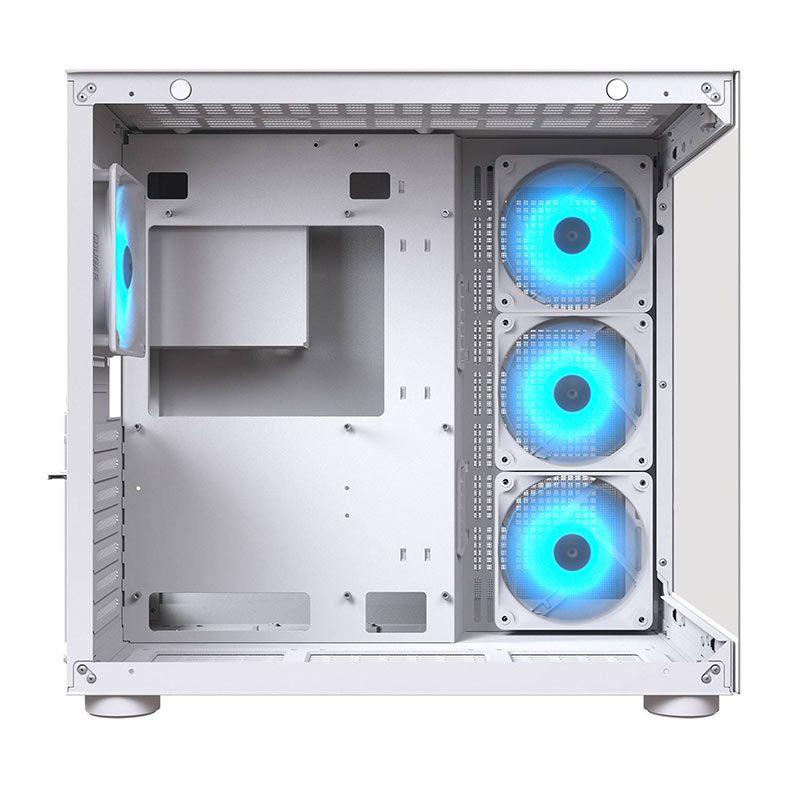 Gabinete Gamer Cougar FV150, RGB, Mid-Tower, Lateral de Vidro, Com 4 Fans, Branco, 385KA10.0002