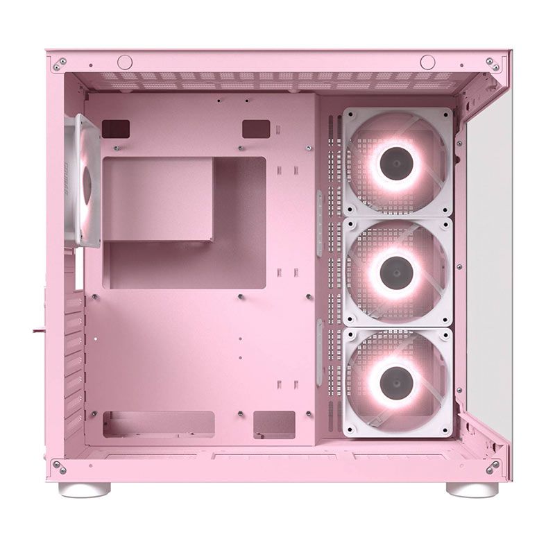 Gabinete Gamer Cougar FV150, RGB, Mid-Tower, Lateral de Vidro, Com 4 Fans, Rosa, 385KA10.0005