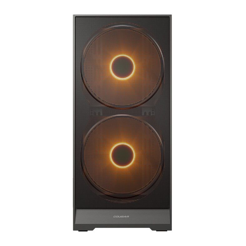 Gabinete Gamer Cougar Airface 180, ARGB, Mid-Tower, Lateral de Vidro, Com 3 Fans, Preto, 385VA40.0001