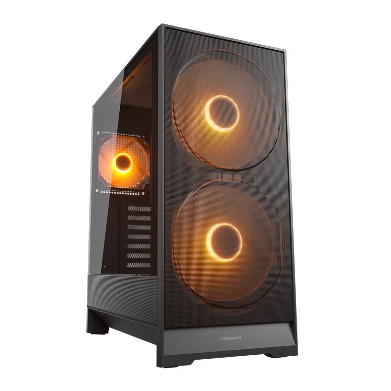 Gabinete Gamer Cougar Airface 180, ARGB, Mid-Tower, Lateral de Vidro, Com 3 Fans, Preto, 385VA40.0001