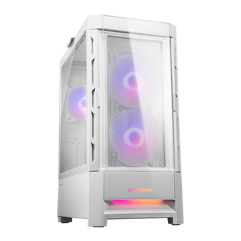 Gabinete Gamer Cougar Duoface RGB, Mid-Tower, Lateral de Vidro, Com 3 Fans, Branco, 385ZD10.0003