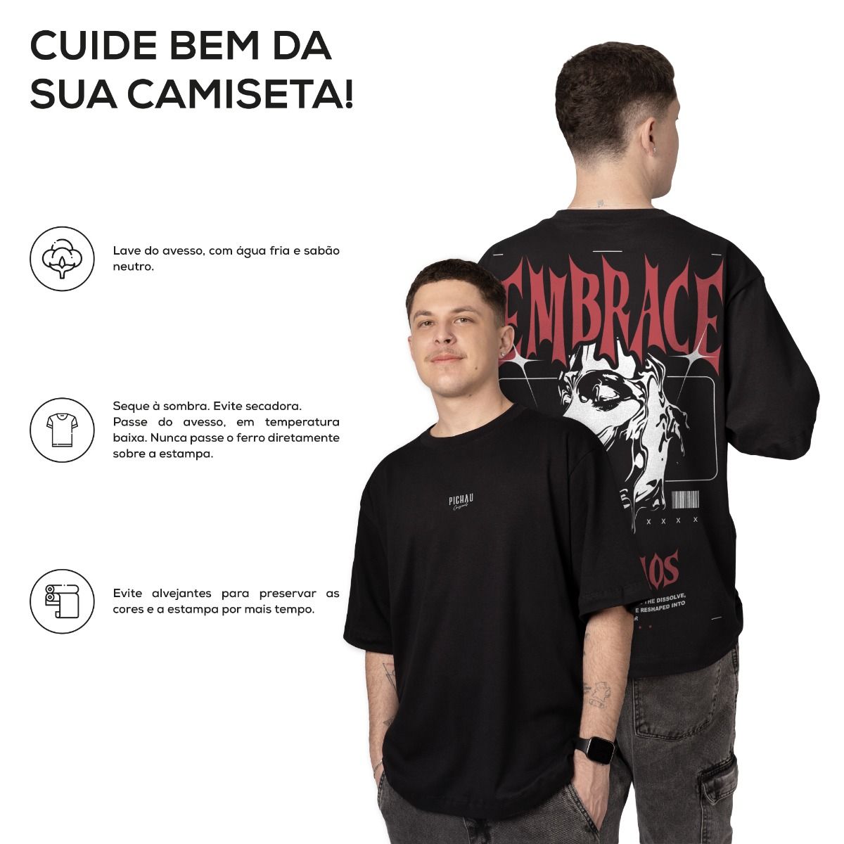 Camiseta Oversized Pichau Originals Reborn, CMS-PG-REBORN