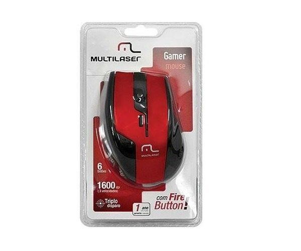 Mouse Gamer Multi OPTICO PRETO/VERMELHO, MO149 - BOX