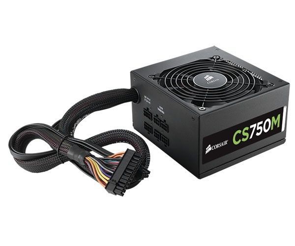 Fonte Corsair 750W CS750M Modular, Certificado 80 Plus Gold, PFC Ativo, CP-9020078-NA