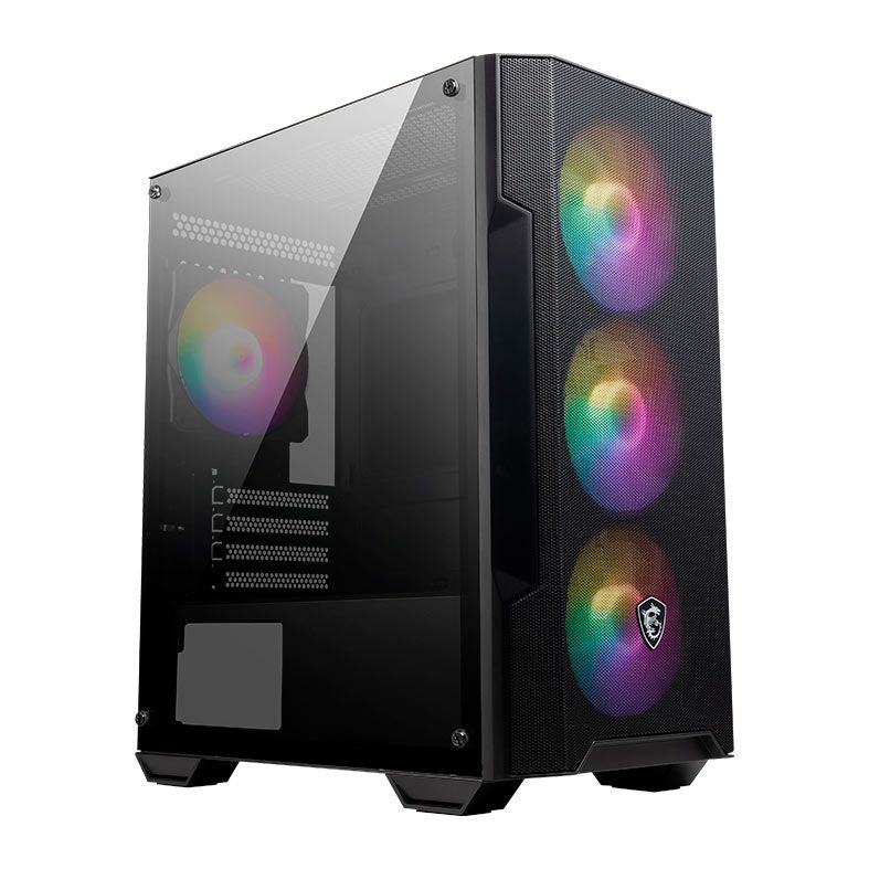 Gabinete Gamer MSI MAG Forge M100A D60, RGB, Mid-Tower, Lateral De Acrilico, Com 4 Fans, Fonte 600W, Preto, 3B6-BZ05024-809