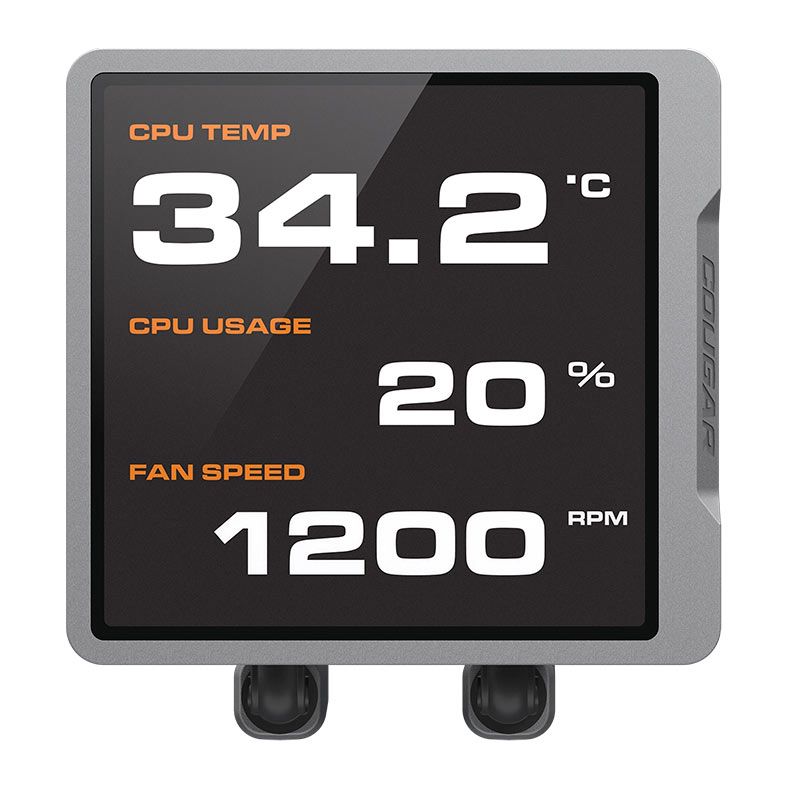 Water Cooler Cougar Poseidon Vistek Pro, ARGB, 360mm, Tela LCD de 3.95" Integrada, Preto, 3MPVP360.0001