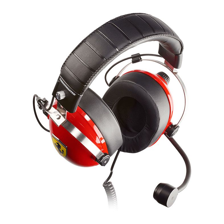 Headset Gamer Thrustmaster T.Racing Scuderia Ferrari Edition, Drivers 50mm, Multiplataforma, Preto e Vermelho, 4060197