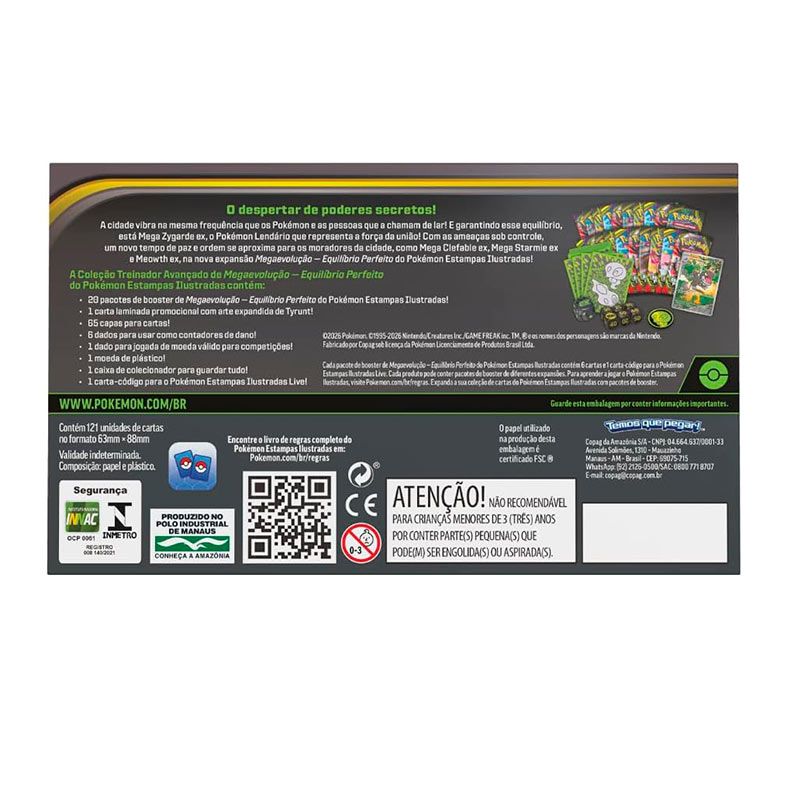 Pokémon TCG, Coleção Treinador Avançado de Megaevolução Equilíbrio Perfeito, 10-10372-107