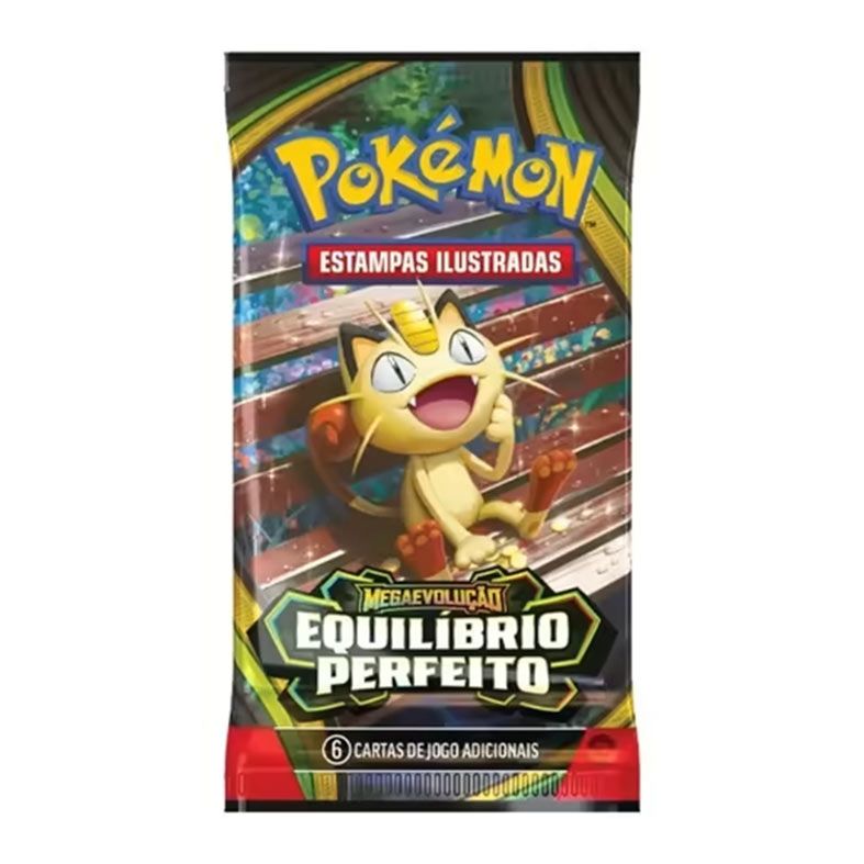 Pokémon TCG, Combo com 3 Pacotes de Booster de Megaevolução Equilíbrio Perfeito, 18 cartas + 1 carta promocional, 4444410375